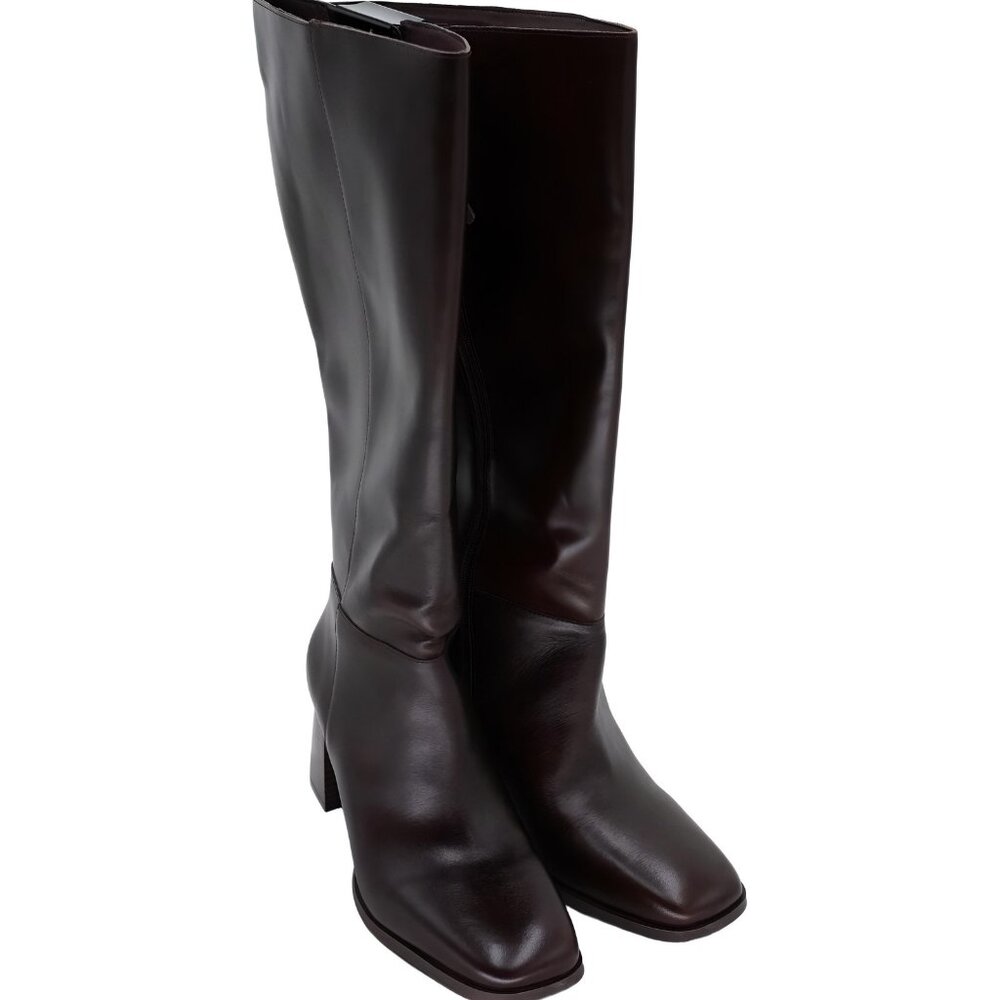 I.N.C. Elani Wide-Calf Square Toe Tall Boots Rich Mahogany Women's US 12M